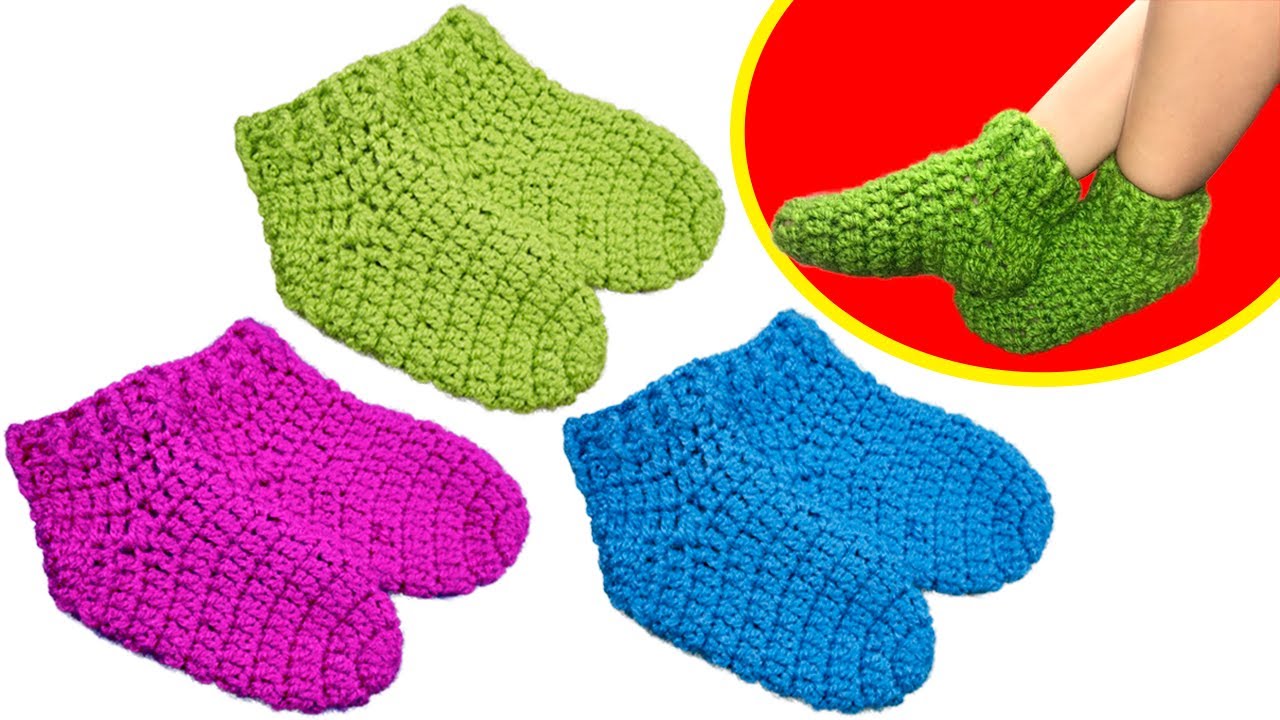 🌈Como hacer medias a Crochet (Paso a Paso)