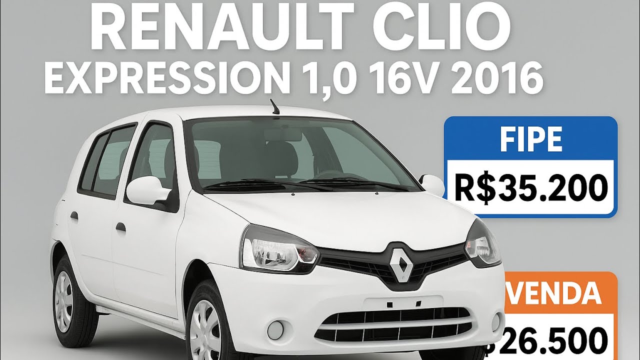 🚗 Renault Clio Expression 1.0 16V 2016 | R$26.500 🔥 Mais de 25% abaixo da FIPE!