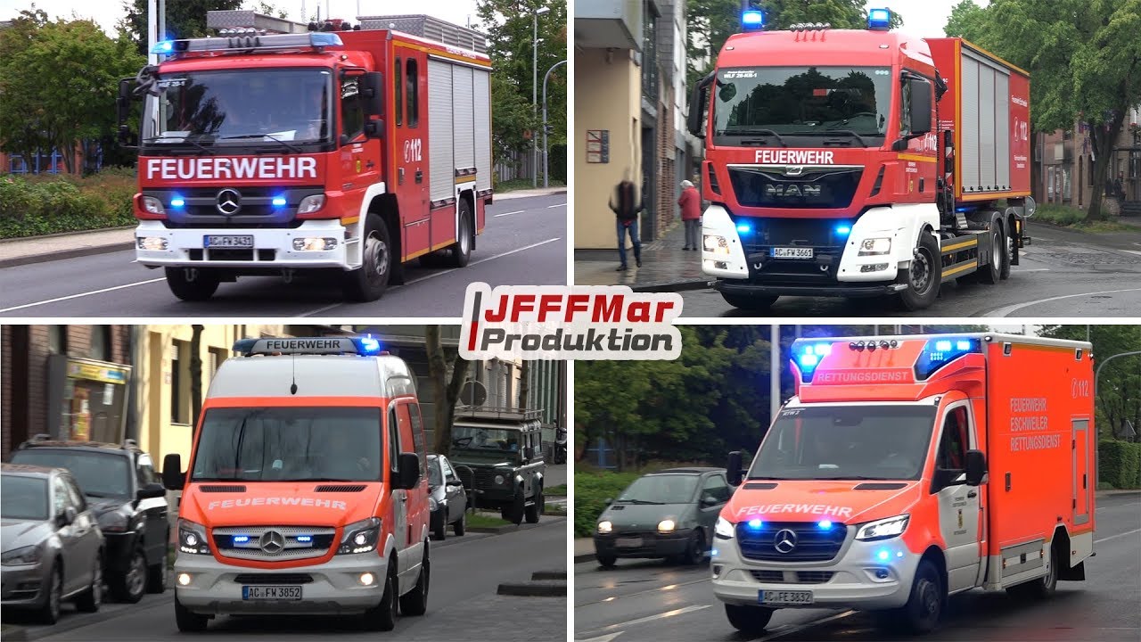 Einsatzfahrten von Feuerwehr und Rettungsdienst in Eschweiler