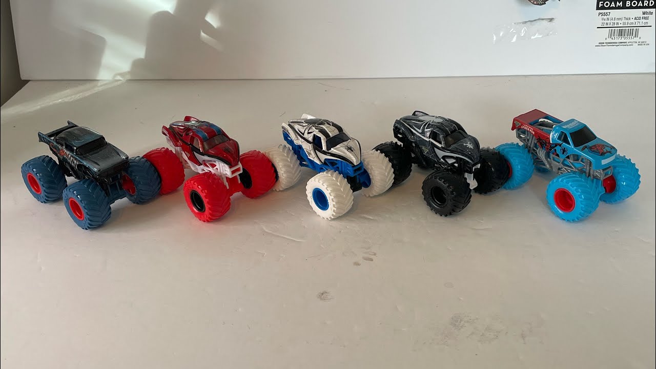 Spin Master Monster Jam 2026 Marvel Spiderman vs Venom 5-pack review 