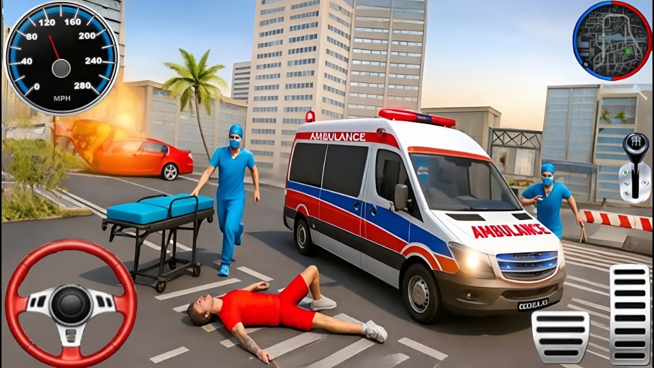 Ambulance City Rescue Simulator - 911 US Emergency Ambulance Driving 3D : Android Gameplay