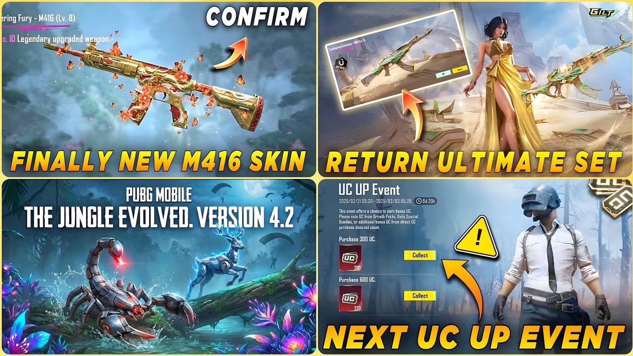 🔴 NEW M416 SKIN CONFIRM | BGMI 4.2 UPDATE JUNGLE THEME | BEST AKM SKIN RETURN | NEXT UC UP EVENT 🤩