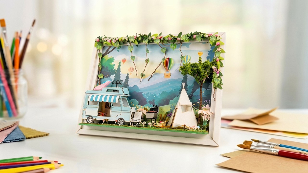 Mountain Getaway TUTO DIY photo frame miniature dollhouse Crafts & co - Action 