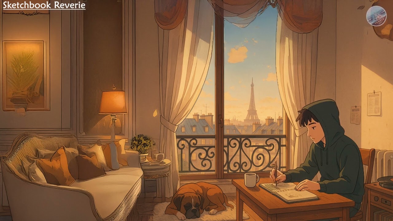 Golden Hour in Paris — French Lofi Jazz Mix for Studying & Drawing