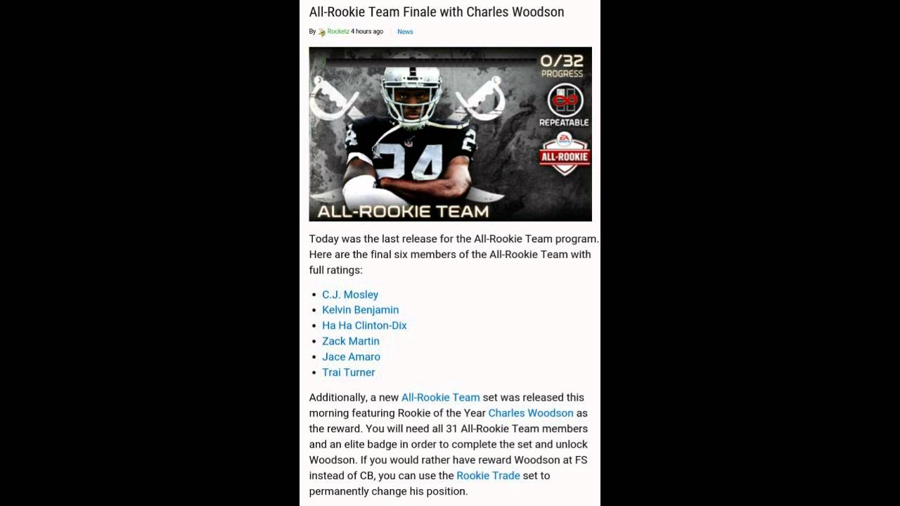 MUT 15- Rookies + Woodson, GTs, Silver Tickets, Uls, CW Poe