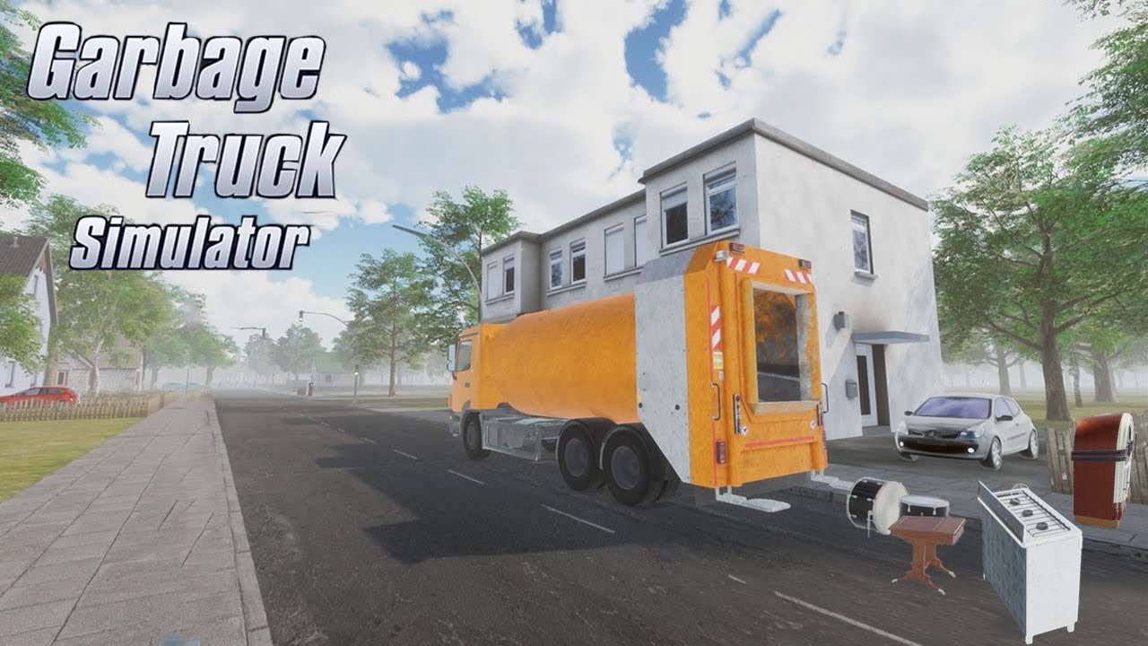 Garbage Truck Simulator, using the Shark garbage truck to crush trash!