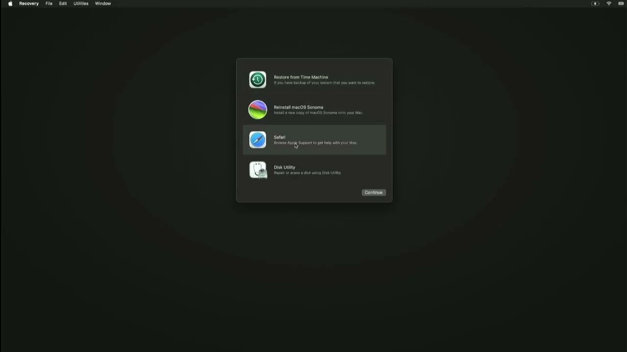 macOS Recovery - Apple Silicon