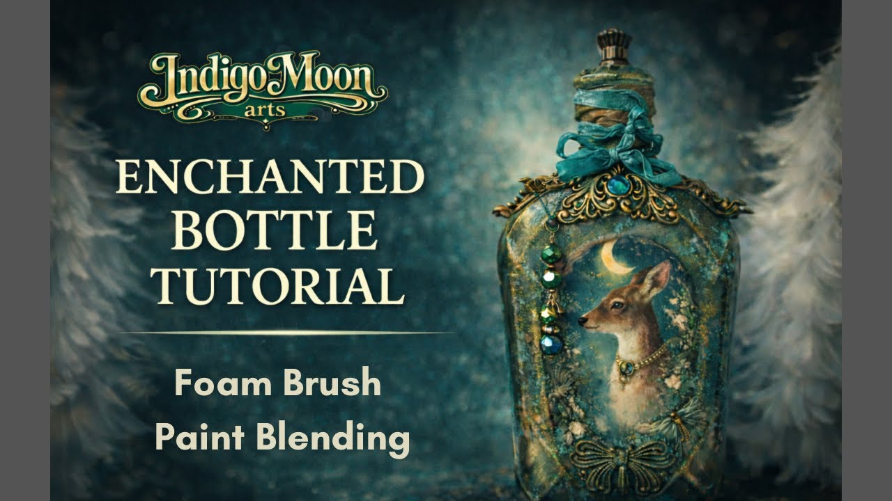 Foam Brush Blending - Making a Enchanted Decoupage Bottle | Step-by-Step Tutorial (Part 12 of 23)