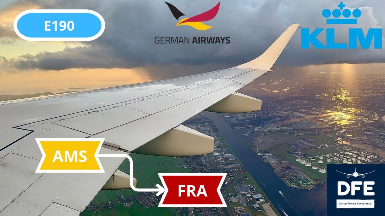 4K | *Beautiful views!!* | German Airways (KLM) | E190 | Amsterdam - Frankfurt