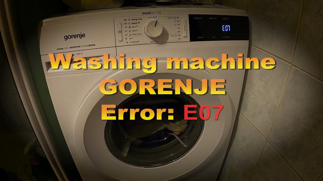 E07 Error, Gorenje washing machine