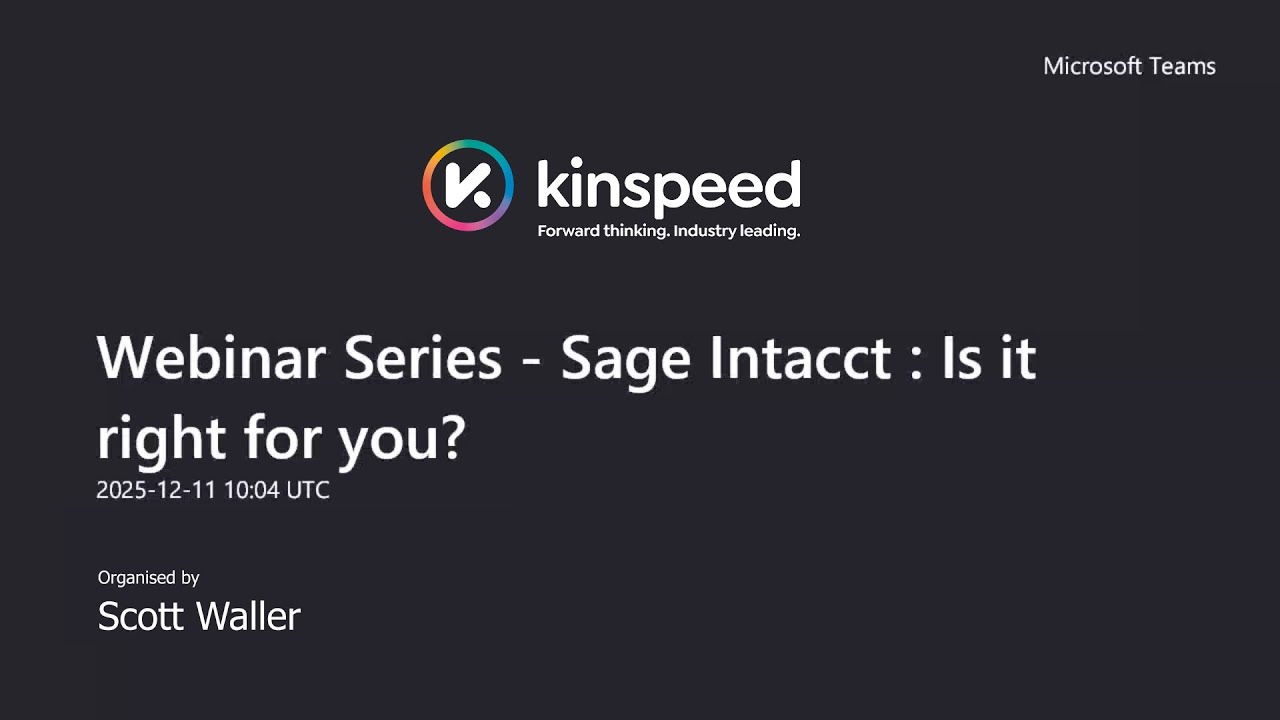 Webinar Series   Sage Intacct  Is it right for you
