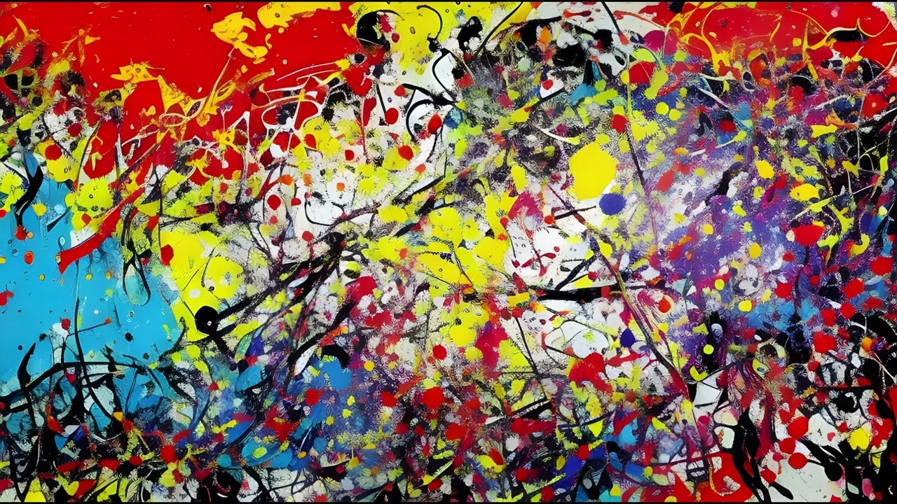 Jackson Pollock Style Art TV Screensaver – TV Wallpaper – 1 Hour – No Music, No Sound