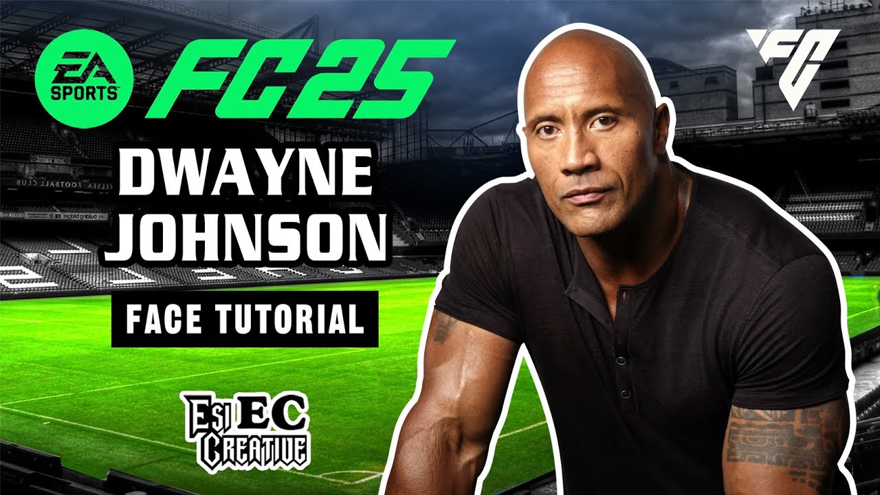 Dwayne Johnson face tutorial creation - EA FC 25 proclubs and creere mod.  #how #howto #make