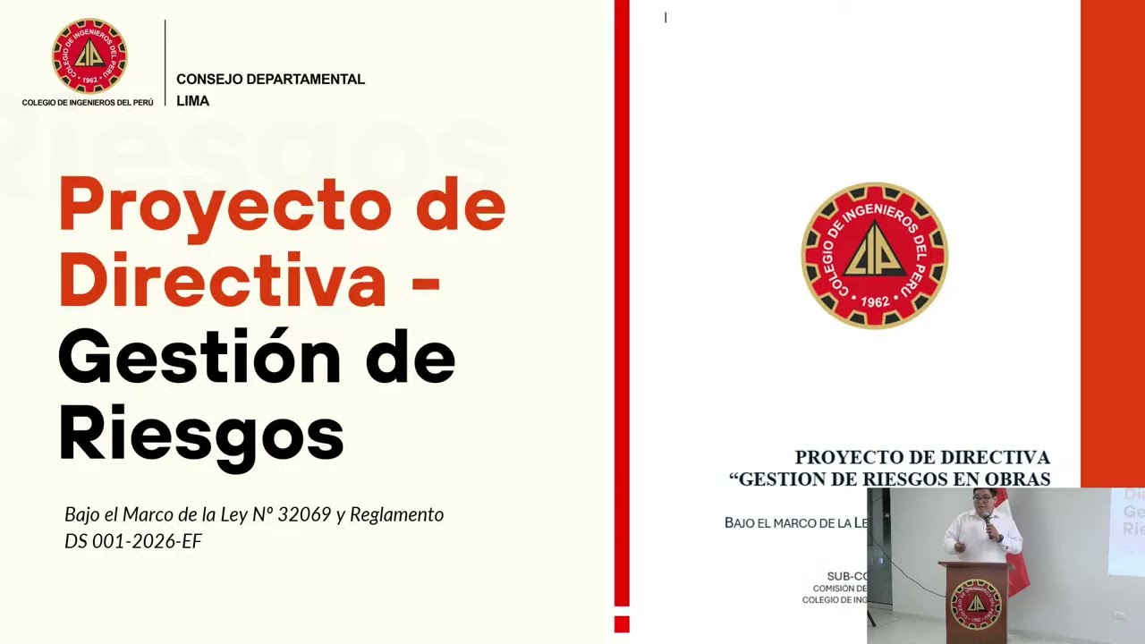 Propuesta del CIP Lima de Directiva de Gestión de Riesgos para Obras Públicas