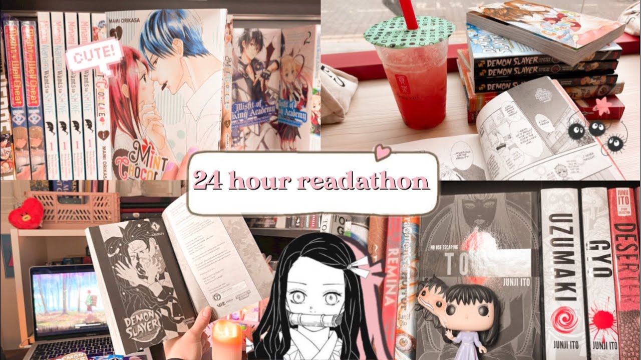 READING 10 BOOKS IN ONE DAY☁️24hr manga readathon🍜