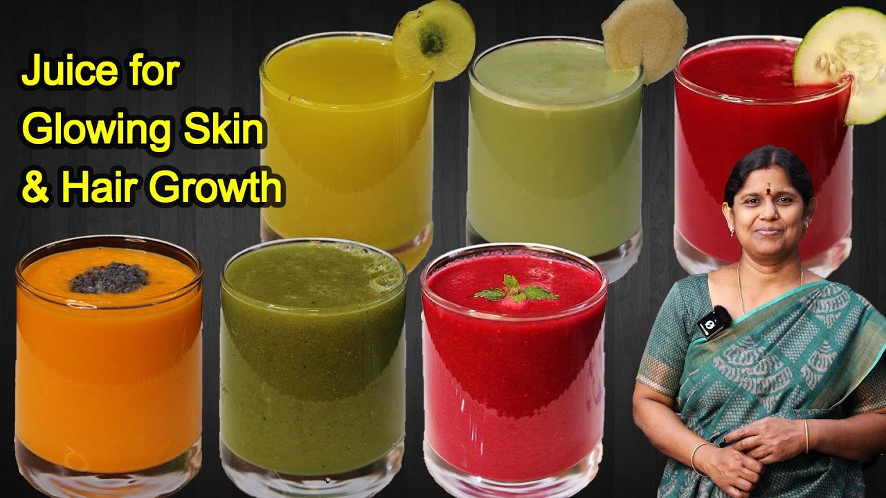 6 வகையான ஹெல்த்தி ஜூஸ் | Healthy Juices For Glowing Skin & Hair Growth | Summer juice recipe tamil