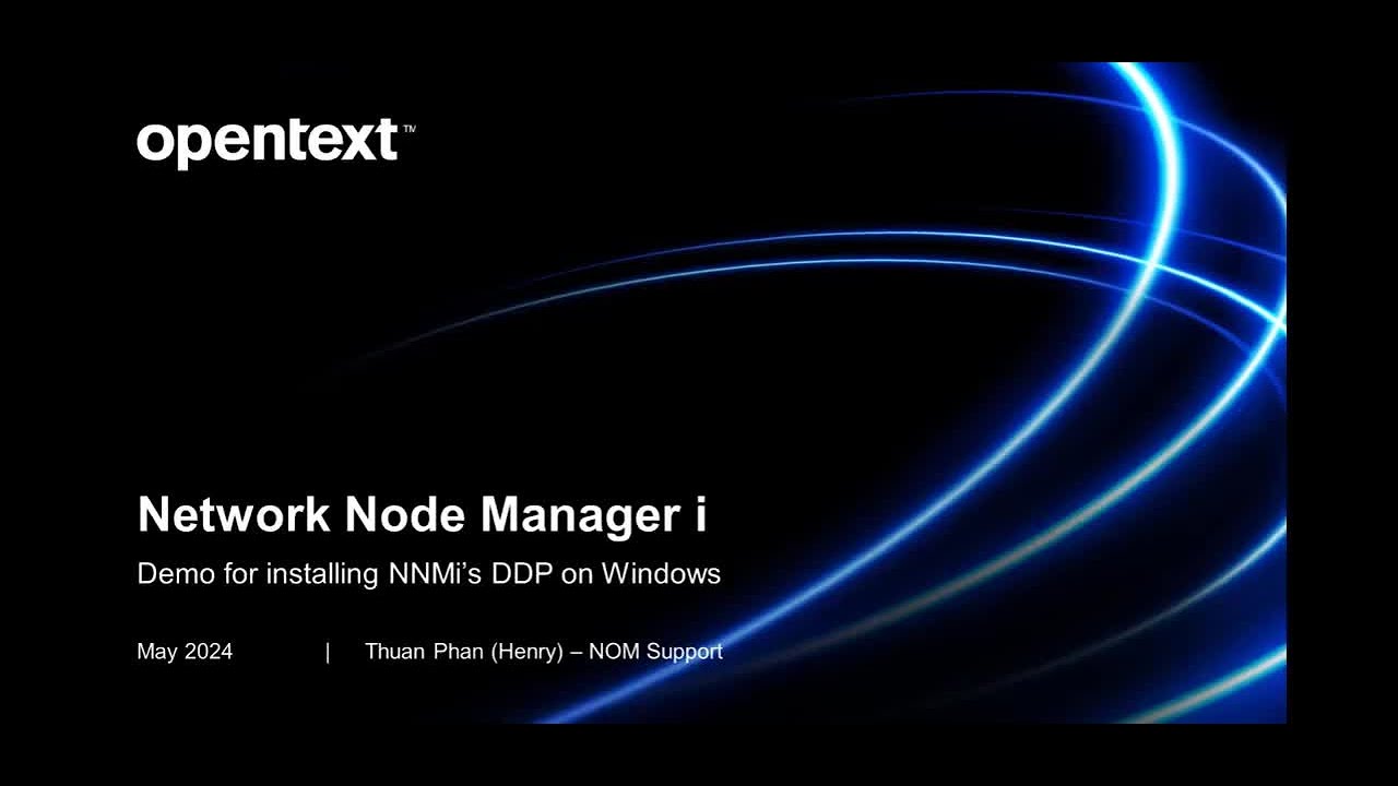 NNMi: Demo for installing NNMi's DDP on Windows