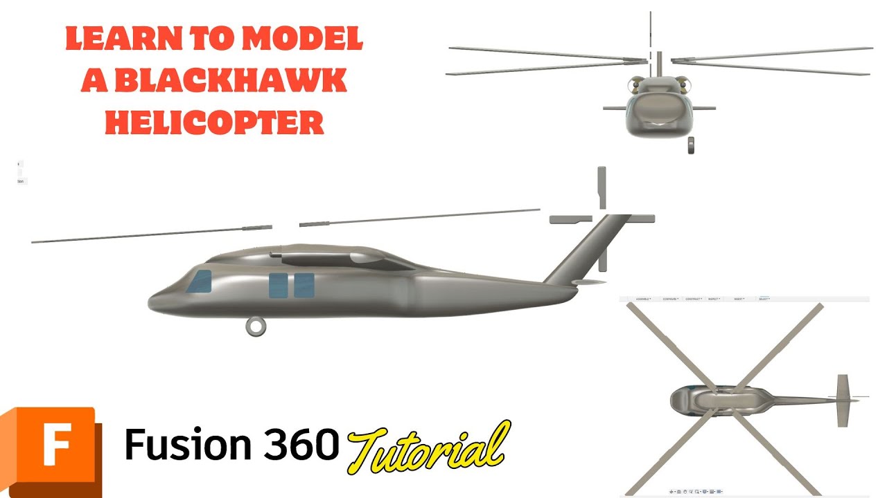 Узнайте, как создать модель вертолёта Blackhawk в САПР. Fusion 360