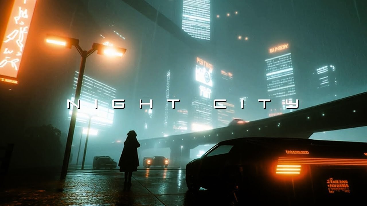 Night City  - Ambient Cyberpunk Music with Rain Sounds for Deep Relaxation