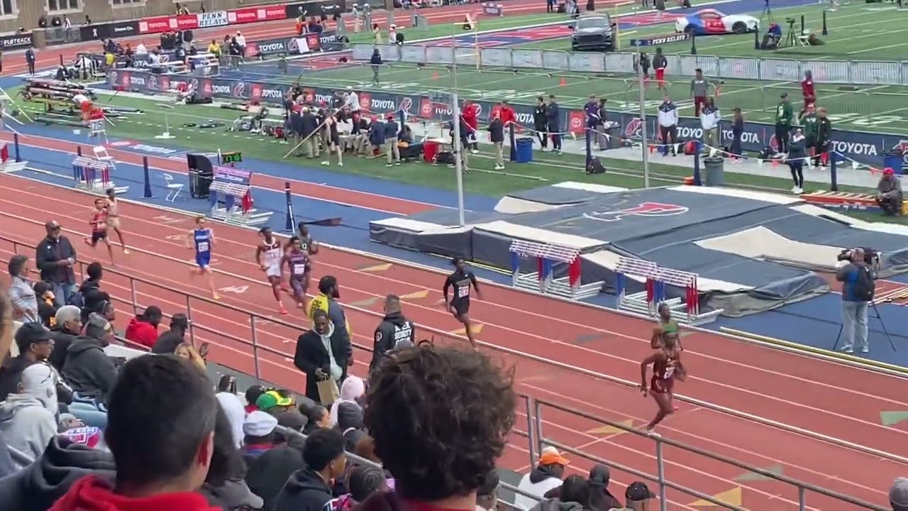 Bullis School insane Last to FIRST WIN AT PENN RELAYS(Quincy Split 44.37) in Prelims