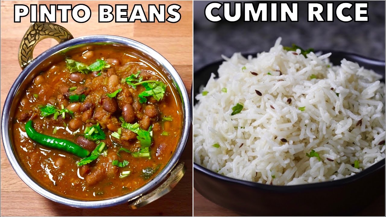 How To Make PINTO BEANS CURRY & CUMIN RICE  | Rajma Masala | Jeera Rice