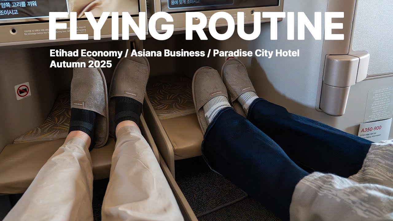 Из Абу-Даби в Фукуоку 🇯🇵｜Бизнес-класс Asiana Airlines и влог Paradise City