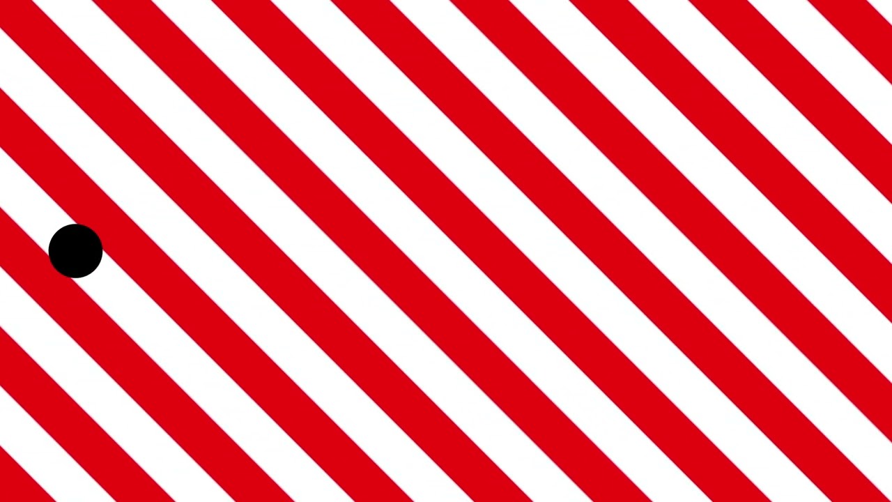 Ball Moving Horizontally Over Diagonal Optokinetic Stripes