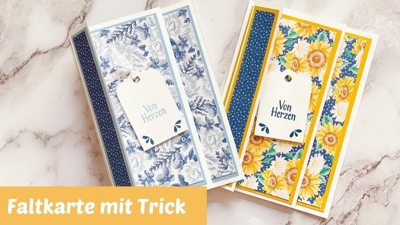 Faltkarte mit Trick ⎮endlich Designerpapier verbrauchen⎮basteln mit Papier