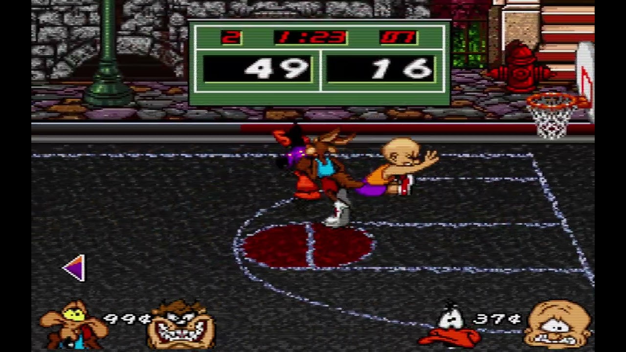 Looney Tunes B-Ball (SNES) Single Game - RUNNING UP THE SCORE