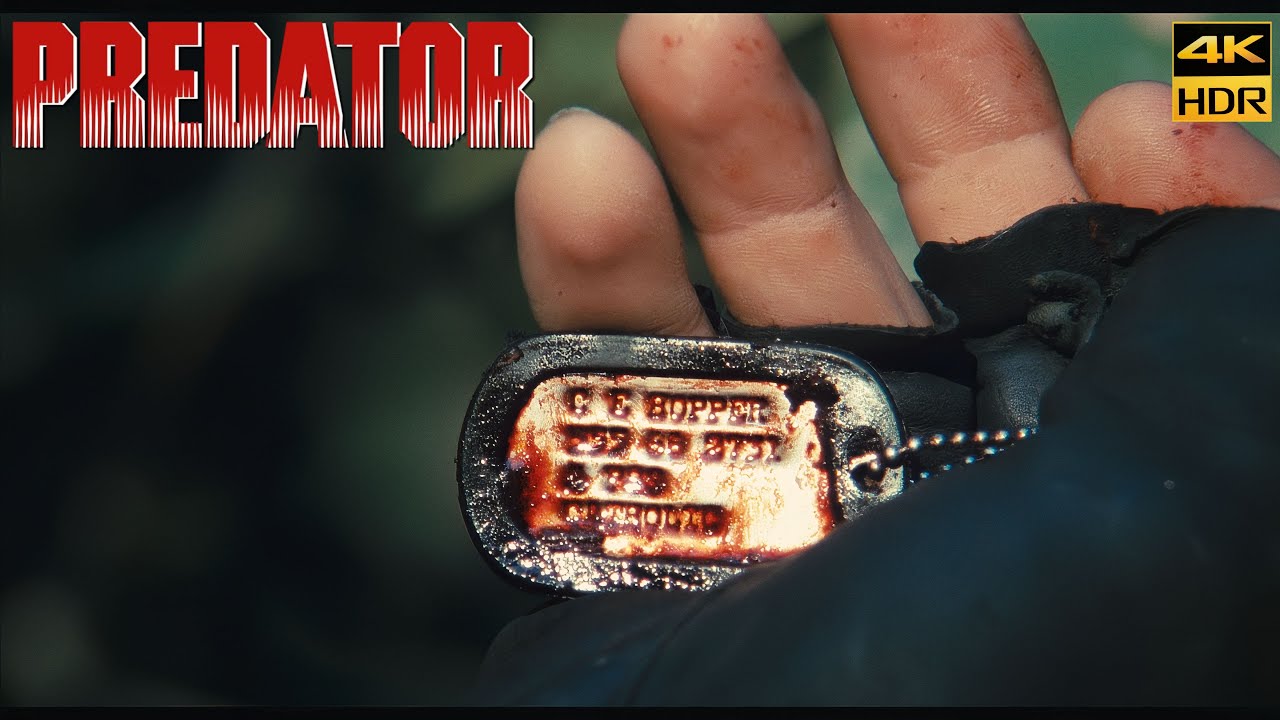 Predator (1987) Jim Hopper Movie Clip 4K HDR10+ Kodak 2383 D55