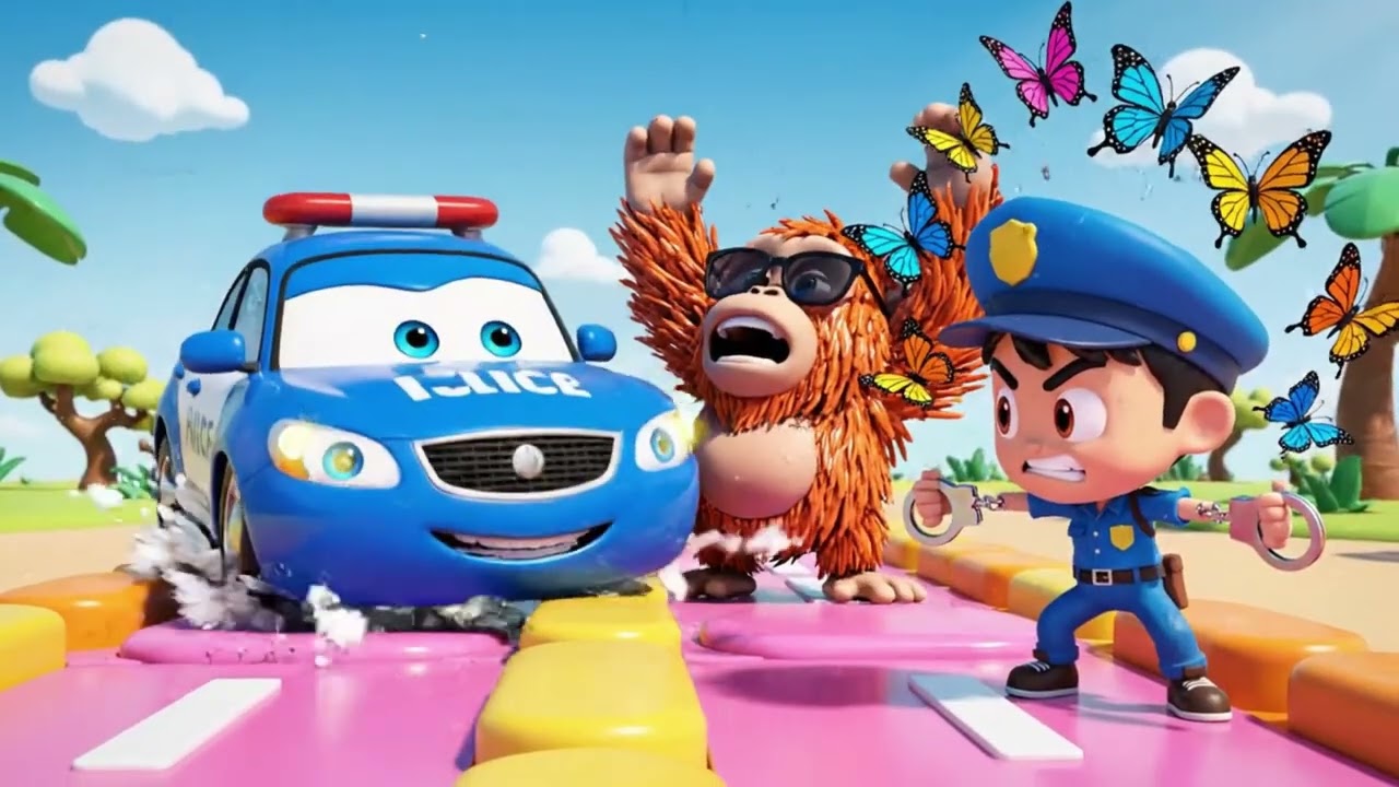 The Wheels on the Police Car Go Round and Round | Kids Song