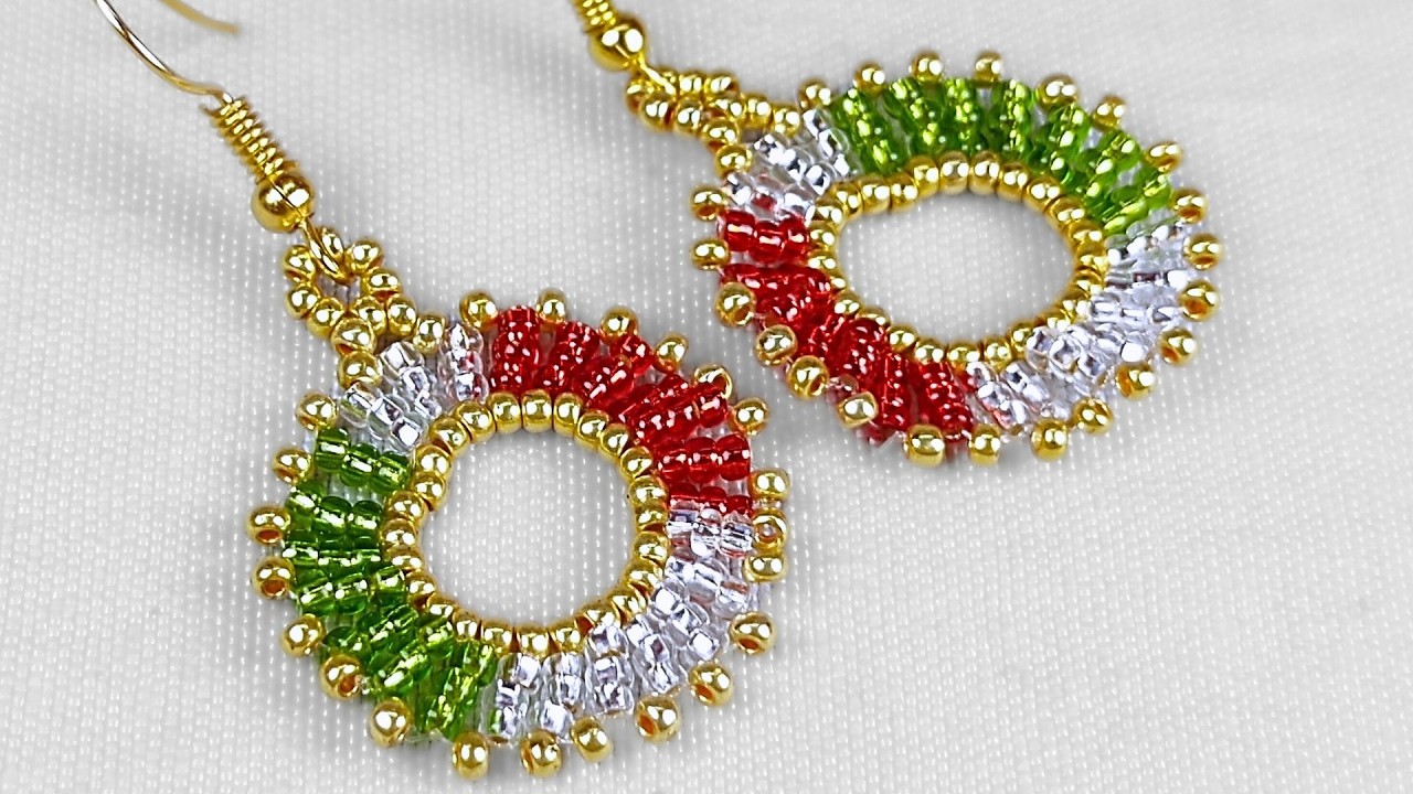 🇲🇽 Aretes redondos tricolor, muy fáciles y rápidos 🇲🇽 ¡Activa tu creatividad!
