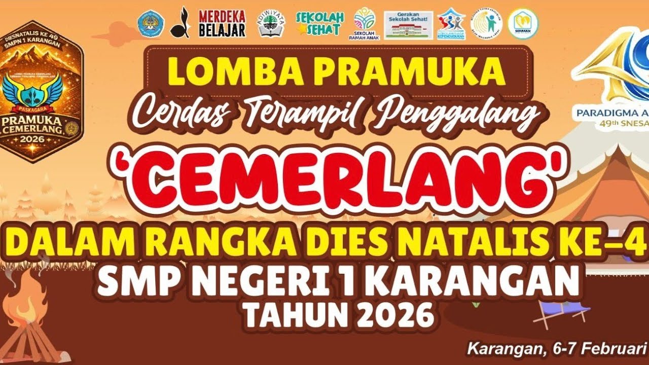 LOMBA PRAMUKA CERDAS TERAMPIL PENGGALANG, DALAM RANGKA DIES NATALIS KE 49 SMPN 1 KARANGAN TAHUN 2026