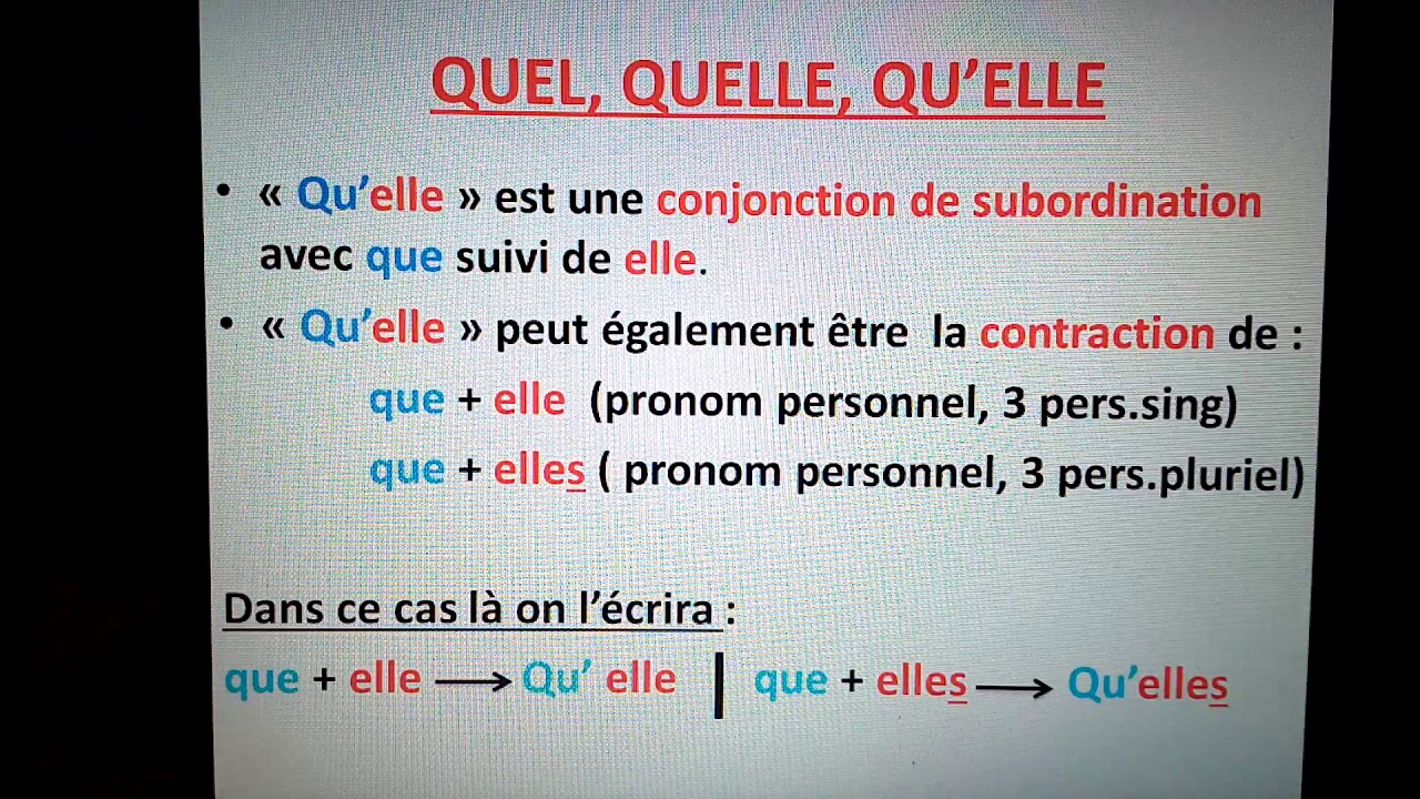 Quel quelle qu'elle