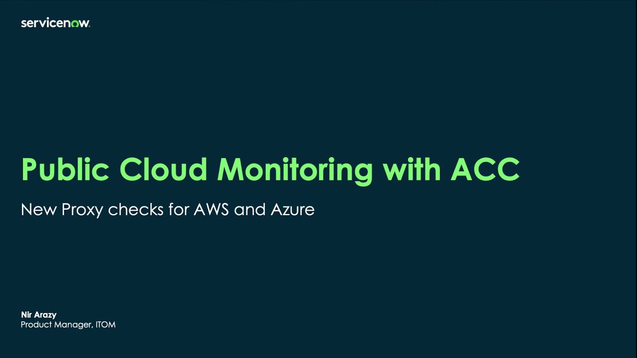 Public Cloud Monitoring with ACC