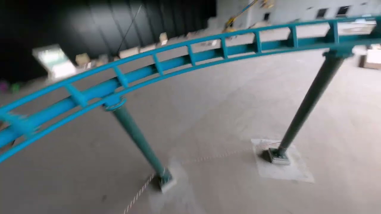 Fpv Drone // first ride on a roller coaster inside a hall !!!