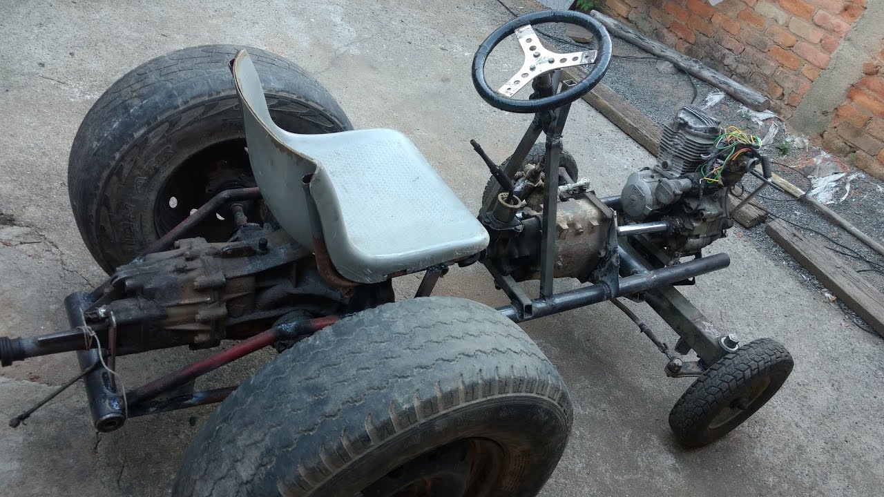 Trator caseiro com motor de moto 125cc, faça você mesmo! Parte 4 (banco e fixação final dá caixa)