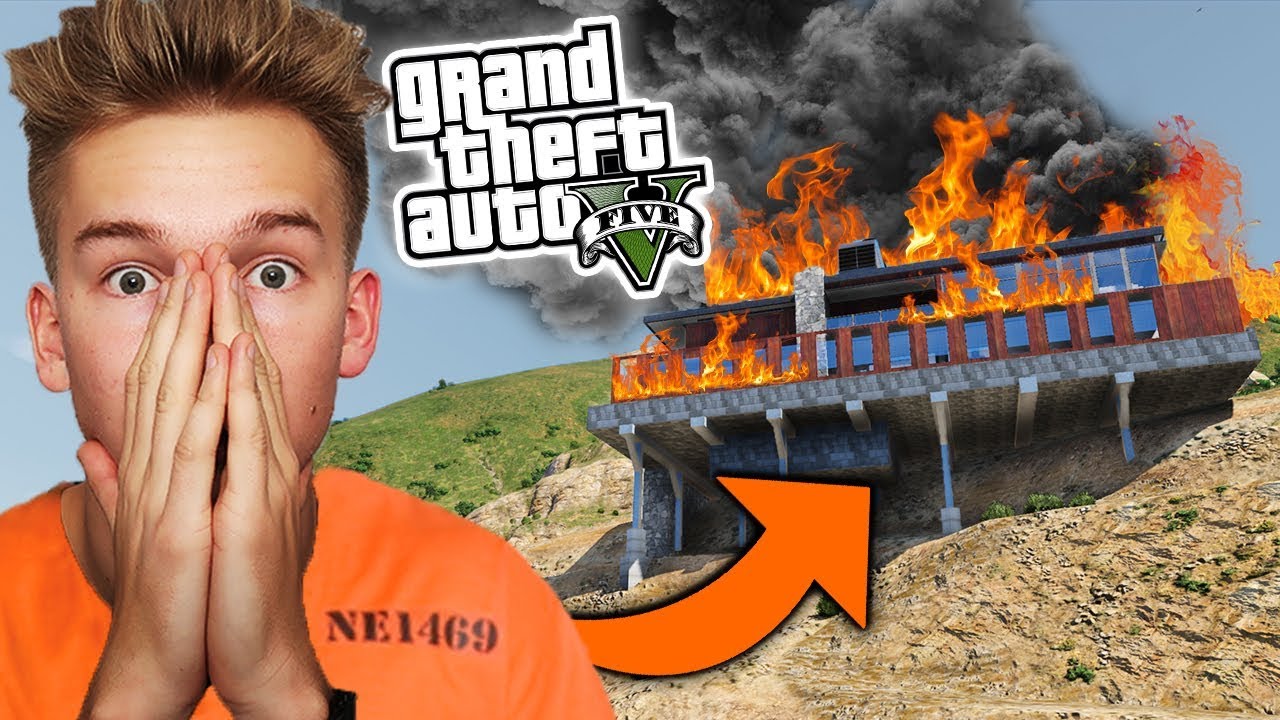 GTA V UCIECZKA #4 - POŻAR DOMU! 🚒