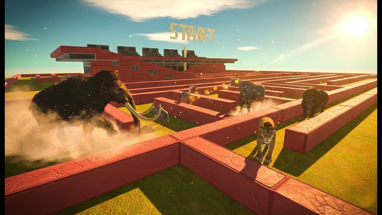 PREHISTORIC MAMMAL RACE: Who Finishes the Challenging Course First? 🦣🏁