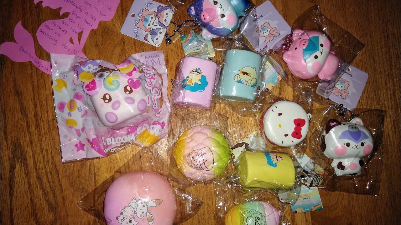 HUGE @mermaid_squish SQUiSHY PACKAGE!! iBLOOM CREAMiiCANDY POPULAR BOXES