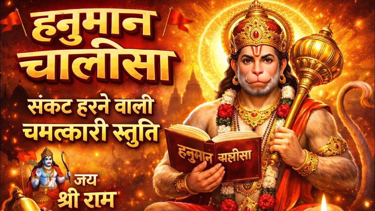 Hanuman Chalisa श्रद्धा से सुनें 🙏🔔 संकटमोचन हनुमान की जय! #hanumanji #bajrangbali