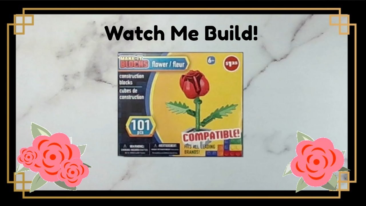 Watch Me Build!  Make It Blocks - Flowers - Rose - Sped Up with Music