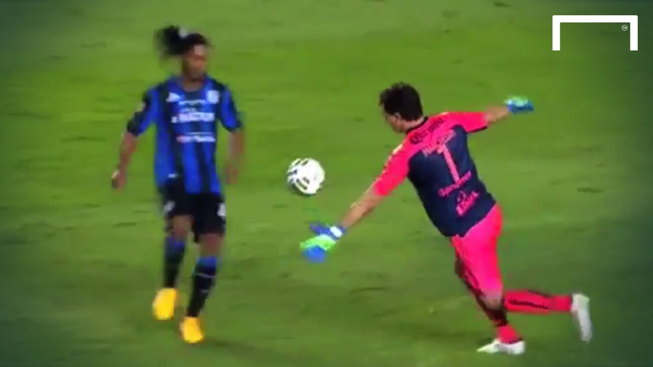 Ronaldinho has a cheeky goal disallowed