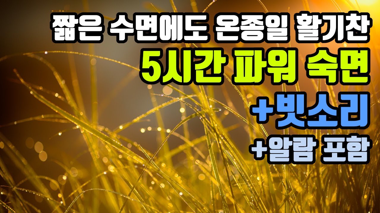 👍🌟아침이 달라지는 효과적인 5시간 파워 숙면 뇌파소리 + 빗소리☂️ + 알람 5회 포함 ⏰