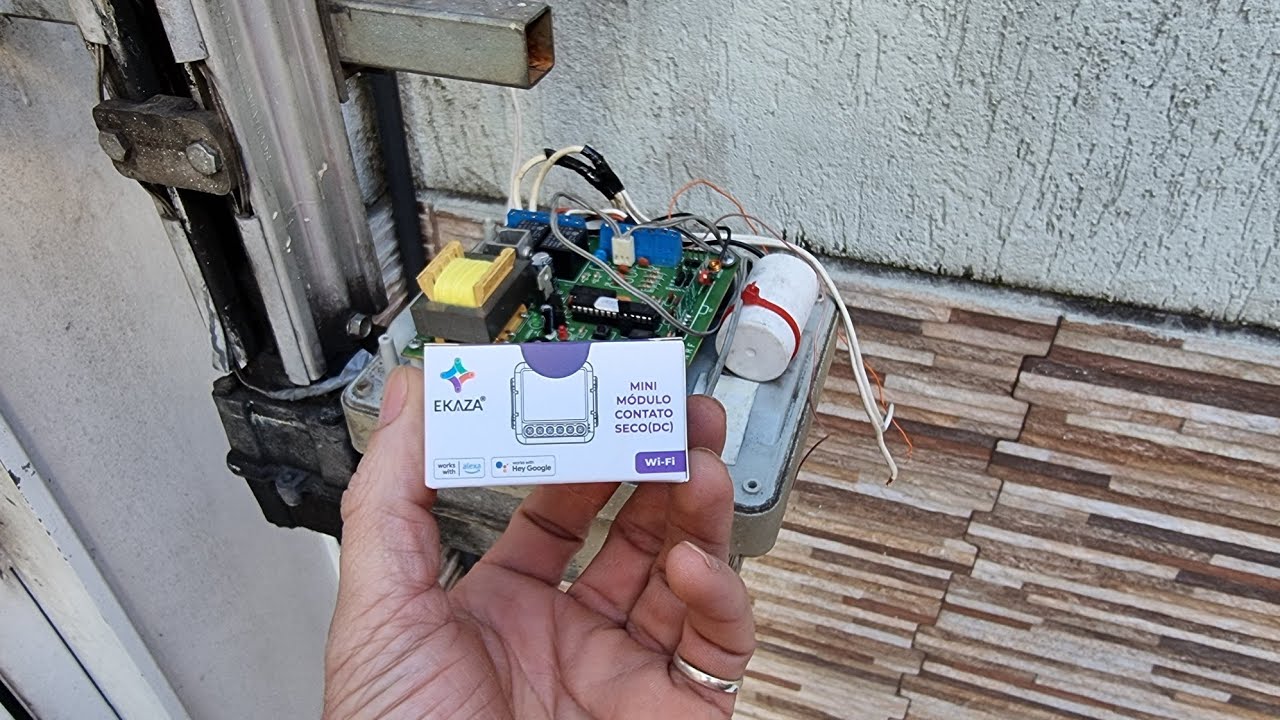 Módulo De Contato Seco Wi-Fi Ekaza  - Instalando no portão