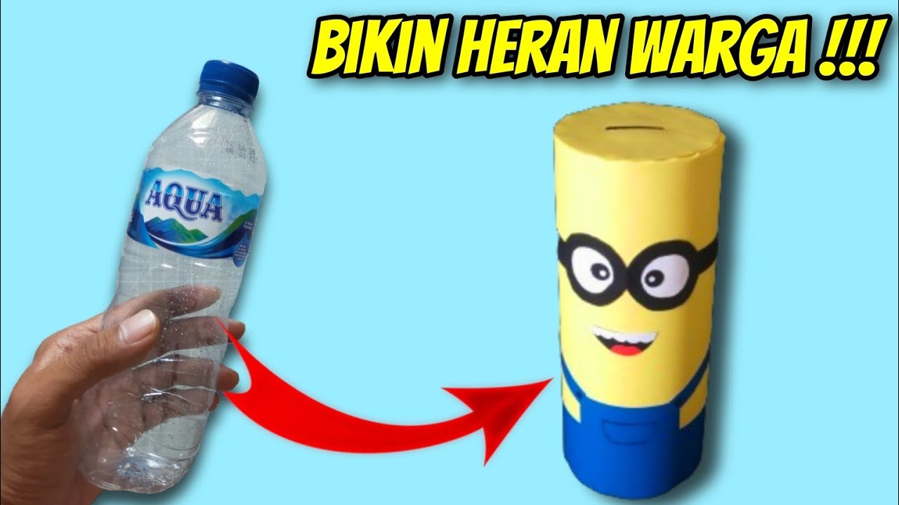 Stop Buang Botol Plastik Bekas !! Cara Membuat Celengan Dari Botol Plastik Bekas | Ide kreatif