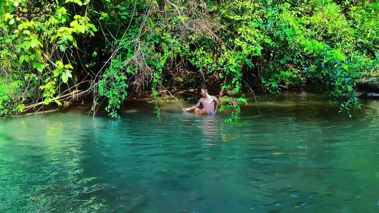 🌘 CAMPING AND SLEEP IN THE FOREST EDGE CAUGHT NEAR THE RIVER AFTER BATHING