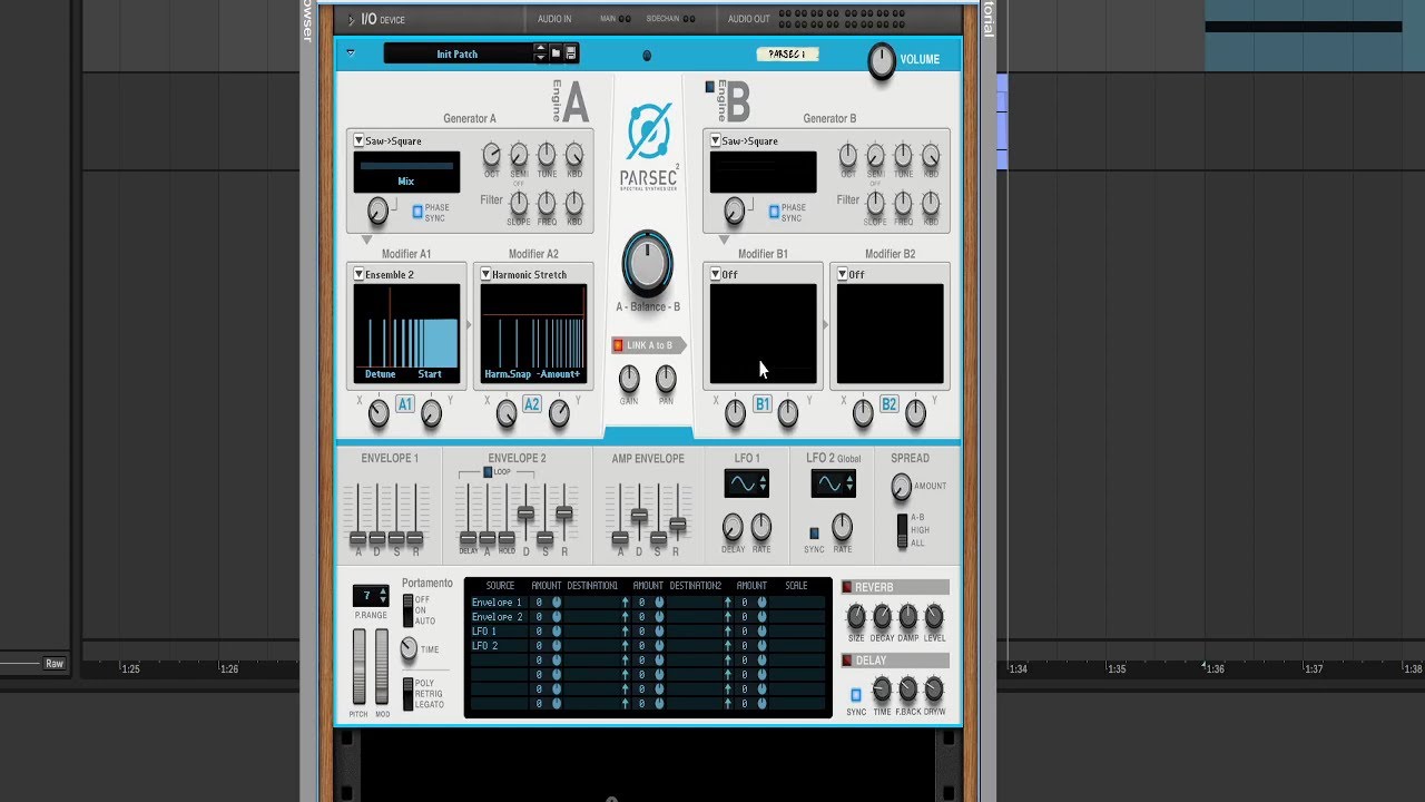Using Parsec ensemble and harmonic stretch modifiers to create a bell wavetable