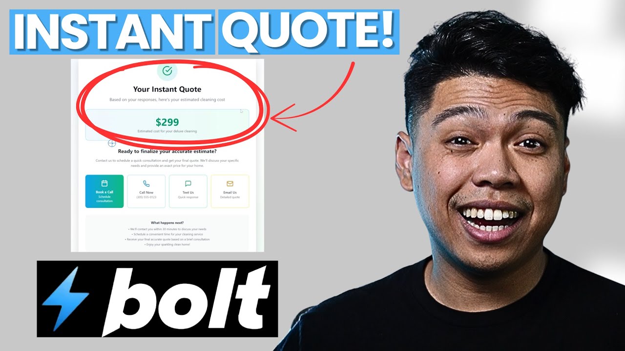 We Built An Instant Quote Request Form For Cleaning Businesses With Bolt & GHL (No Code Tools)