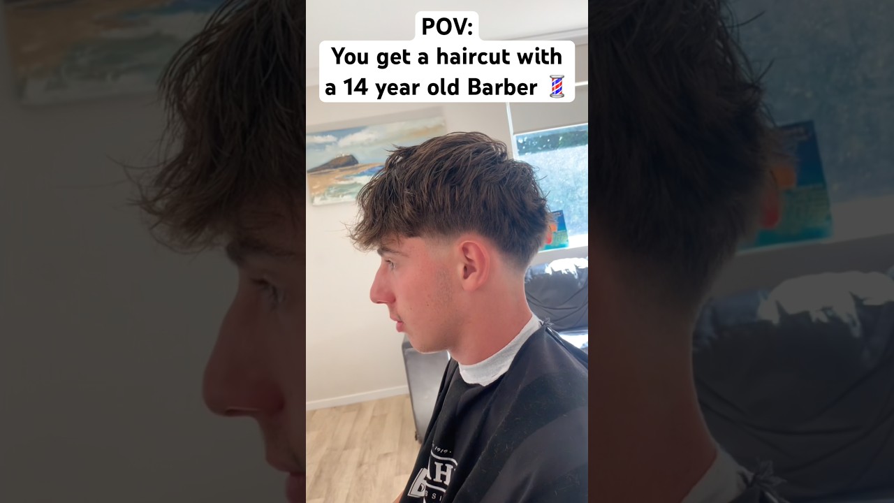 POV you get a haircut with a 14 year old Barber 💈 #barber #barberlove #pov